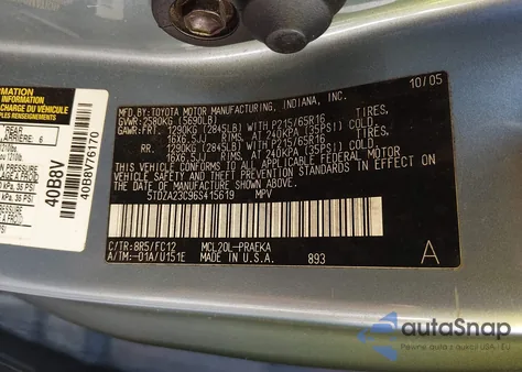 2006 Toyota Sienna Le from USA, damaged, VIN 5TDZA23C96S415619